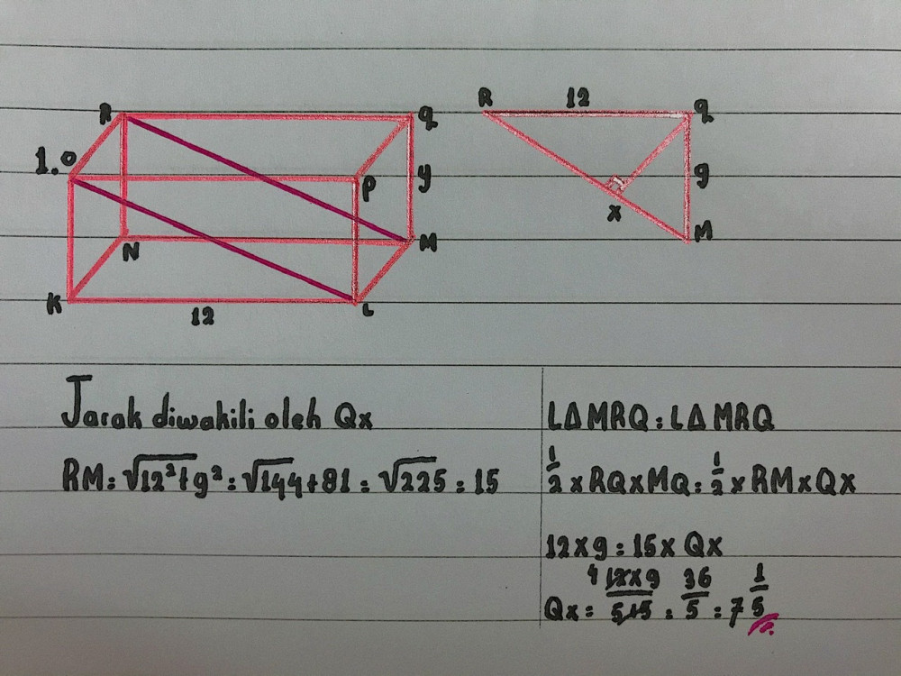 Balok Klmn Opqr Mempunyai Panjang Kl 12 Cm Lm 6 Cm Dan Mq Diskusi Pr Mejakita